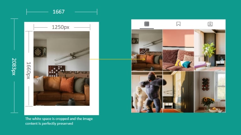 Hentikan Instagram dari memotong grid Anda